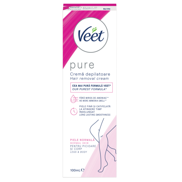 Cremă Depilatoare Veet Pure pentru Piele Normală, 100 ml