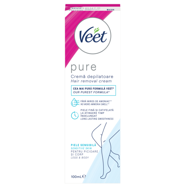 Cremă Depilatoare Veet Pure pentru Piele Sensibilă, 100 ml